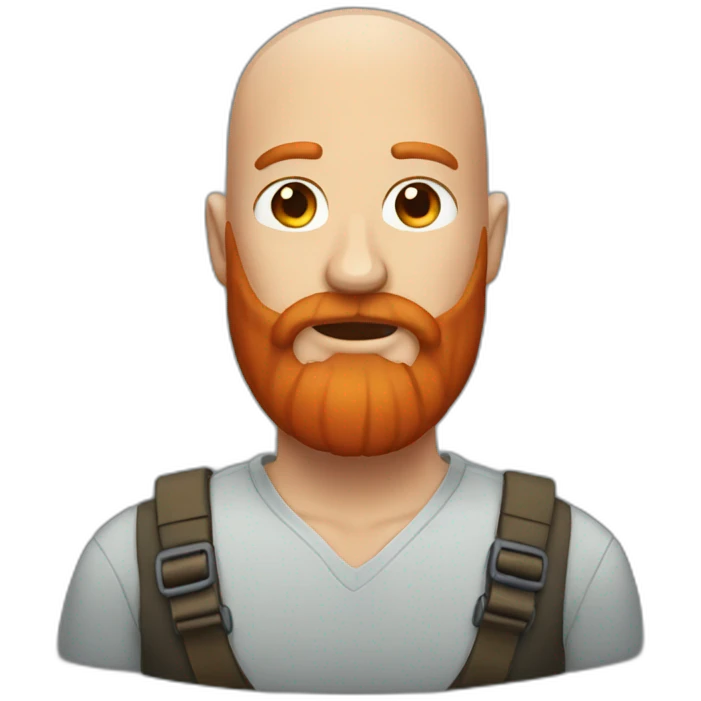 Red beard bald head emoji