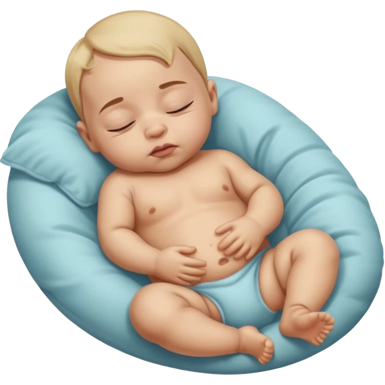 High resolution of   realistic full body sleepy baby distorted , no extra hybrid emoji