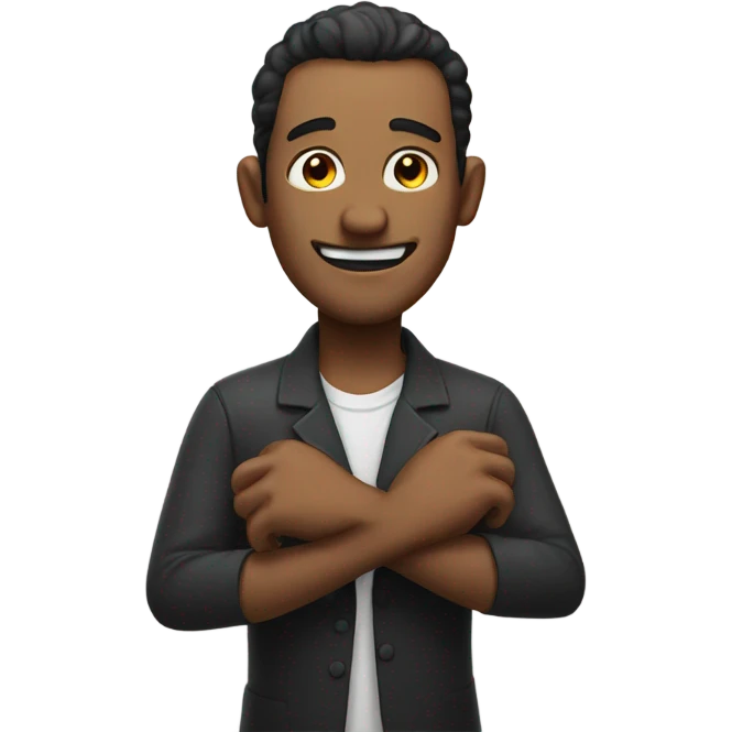 devious smiling man with hands emoji