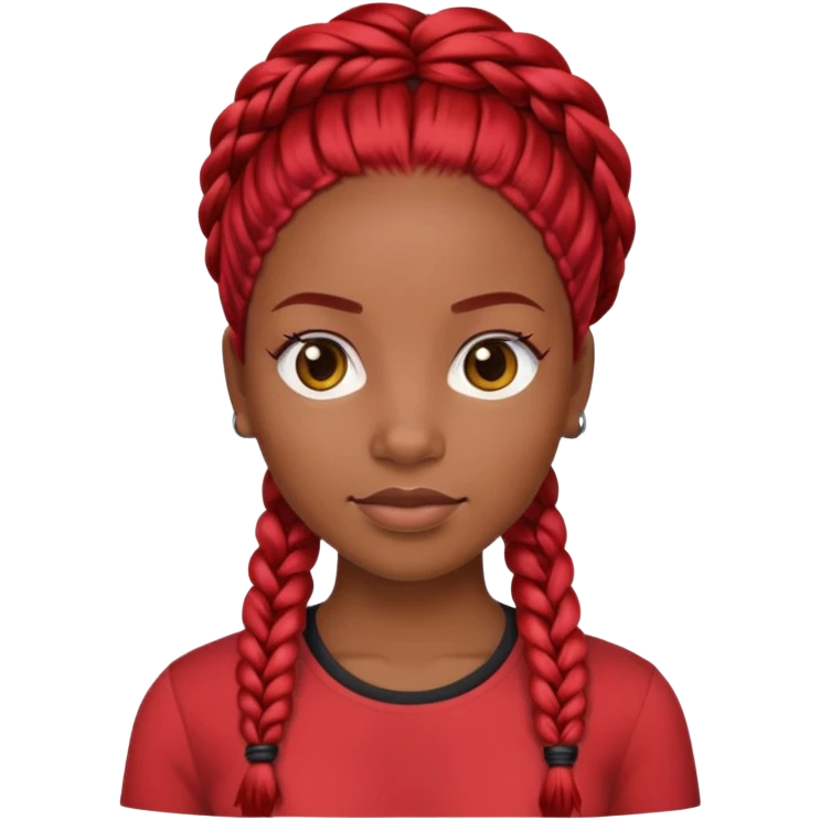 black female with red braids and red shrt emoji
