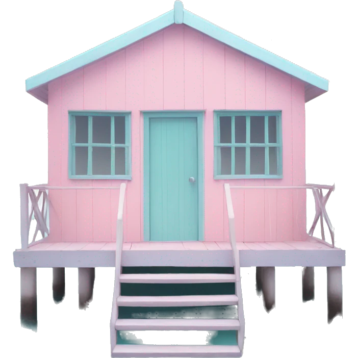 Pastel aesthetic beach hut emoji