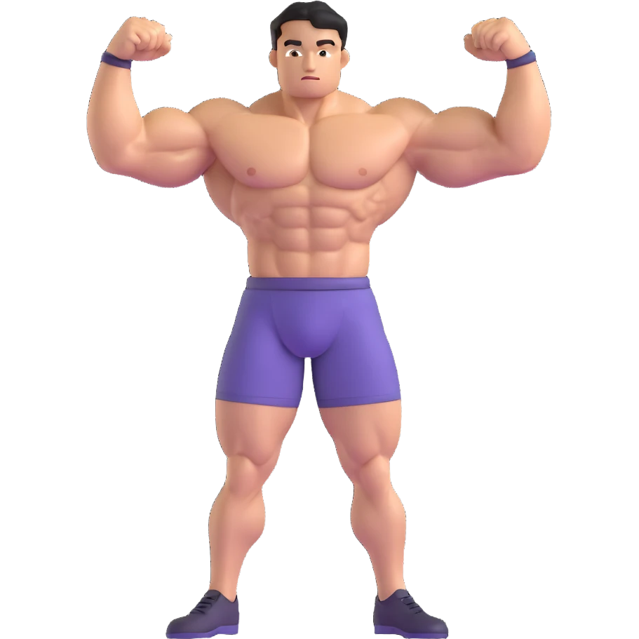 lean muscular person flexing emoji