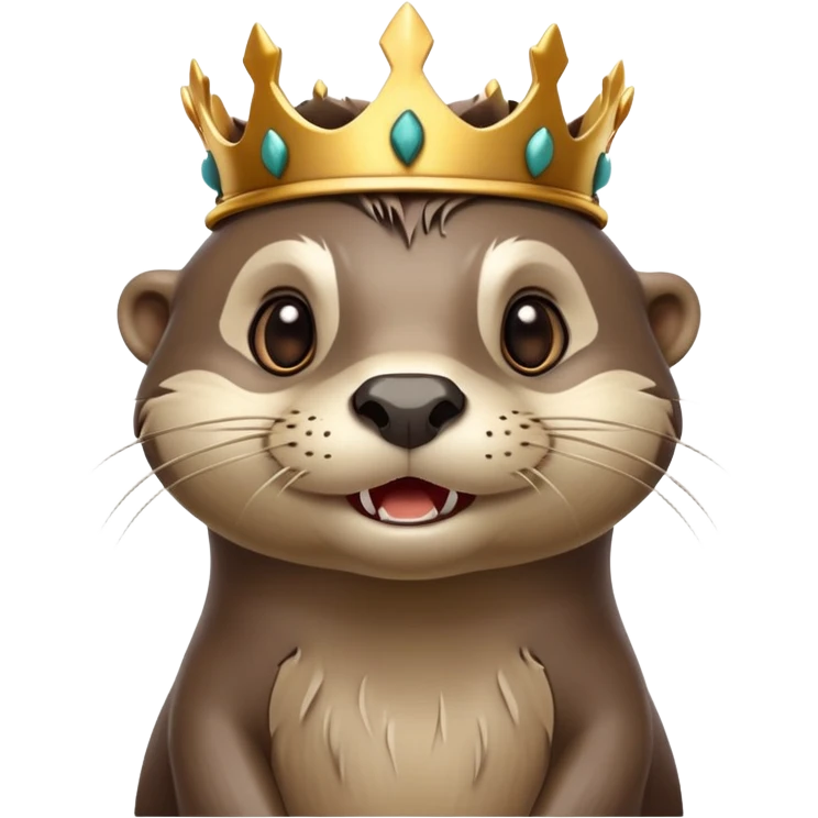 very anthropomorphic cartoon otter with highly expressive face in three-quarter profile view, exaggerated facial features, big expressive eyes, cartoony style, simple thorny stem wrapped horizontally around its forehead like Jesus Crown of thorns, very animated and emotive emoji