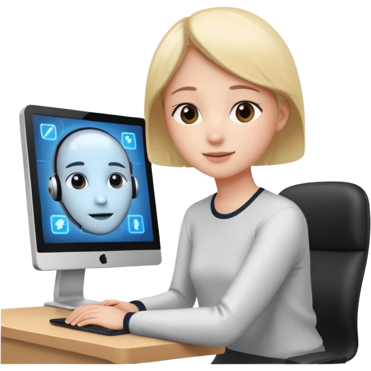 i want an emoje a person had completed his interview which is taken by Artificial interlligence in a computer emoji
