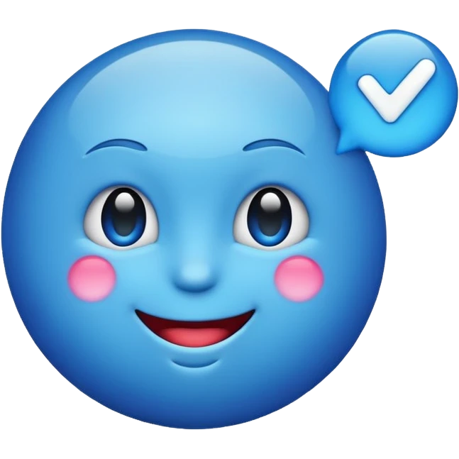 Make a emoji with blue tick emoji