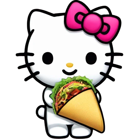 Hello-kitty hello-kitty holding a taco emoji