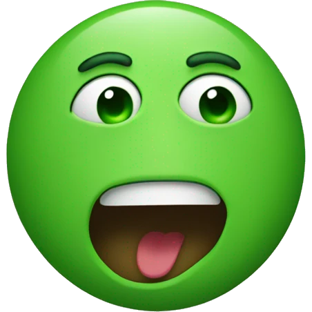 suprise green face emoji