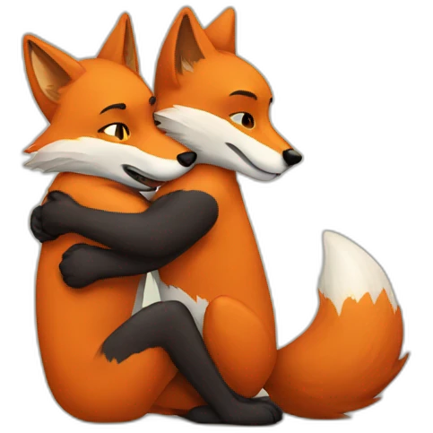 fox hug wolf emoji