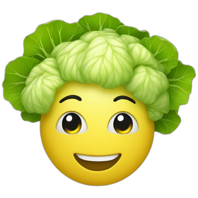 yellow smily with cabbage hair emoji