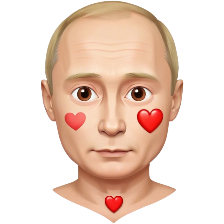 putin shows a heart emoji