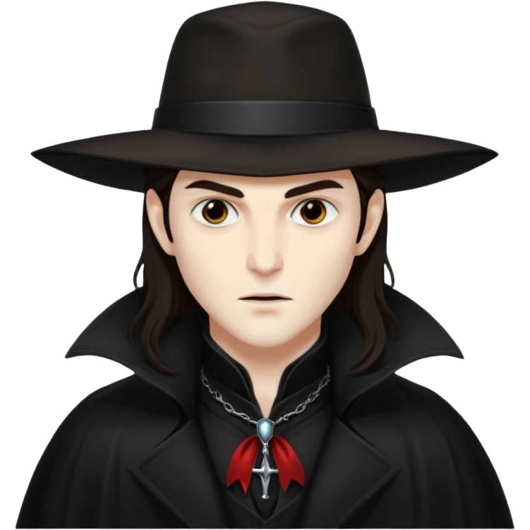 Vampire Hunter D with dark brown long hair emoji