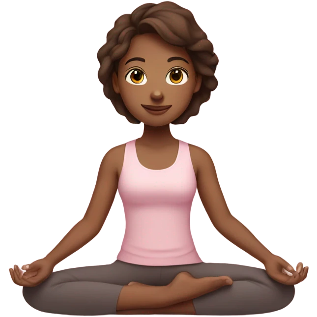  yoga girl light pink clothes with brown hair emoji