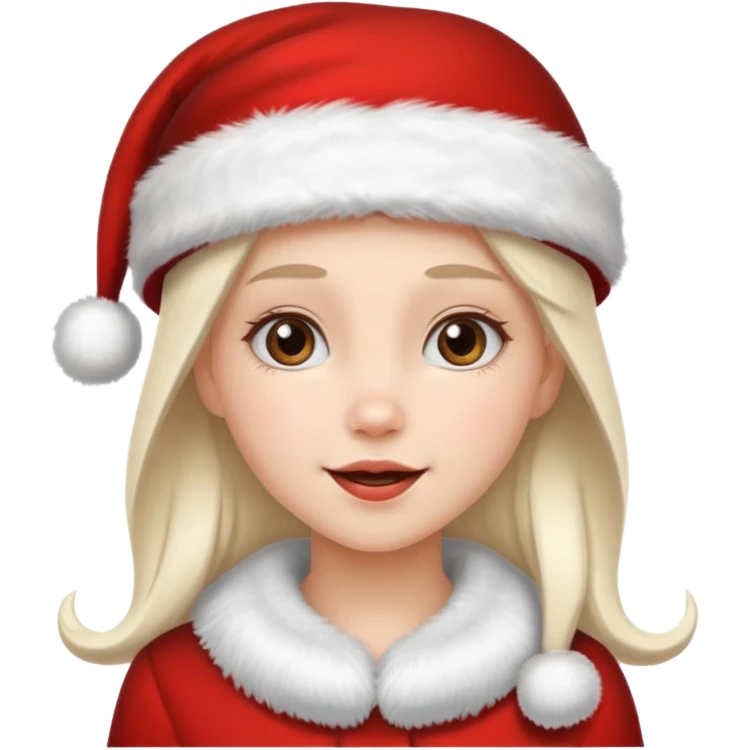 clean and vanilla girl with santa claus hat like holiday mood, christmas!! emoji