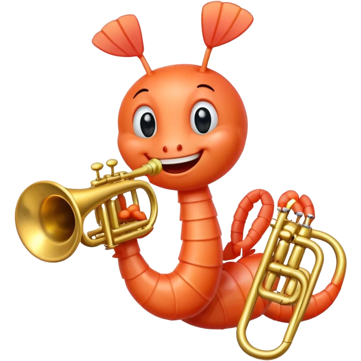 shrimp playing the trumpet emoji