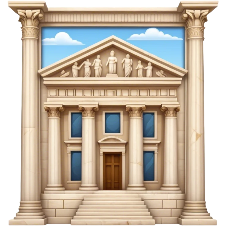 The Library of Celsus Landmark Emoji – Depicting its marble facade, carved columns, and statues. emoji
