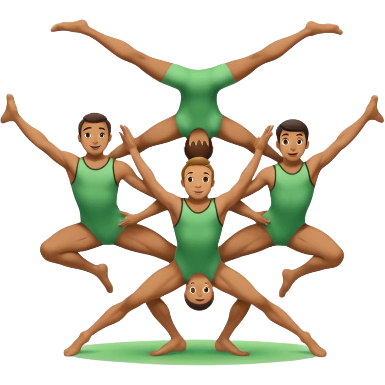 Men playing leapfrog in full skin colored leotards emoji
