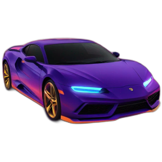 Sports car in neon city emoji