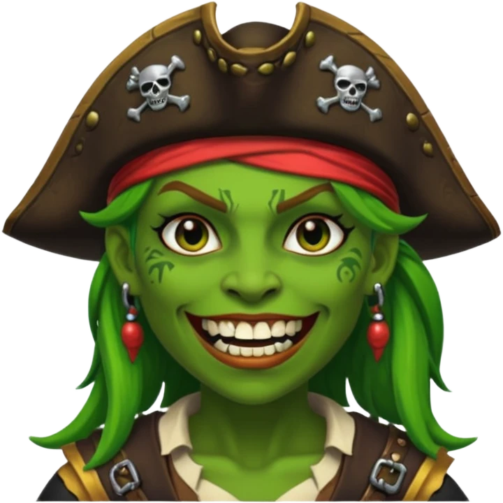ork pirate woman long teeth emoji