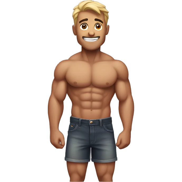 Shirtless muscular guy emoji