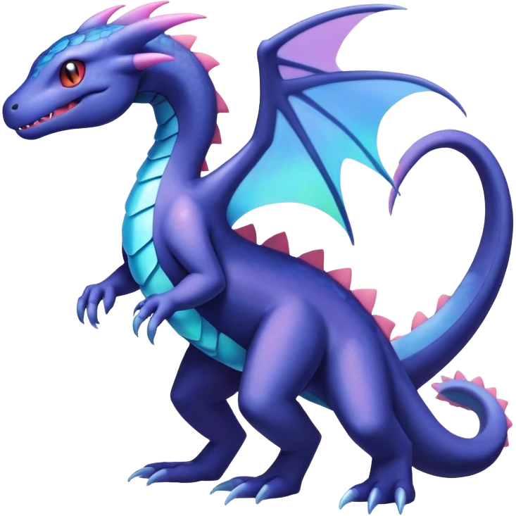 Iridescent crystalic Shiny pastel Salandit-Aurorus-Salazzle-Dragonair-Fakémon-hybrid-creature (full body)  emoji