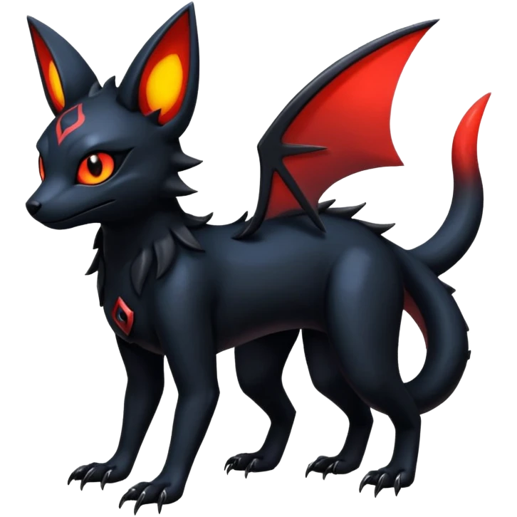 Shiny Dark Edgy Gothic Gloomy Futuristic Salandit-Umbreon-Noibat-Litten-Hybrid (Full body) emoji