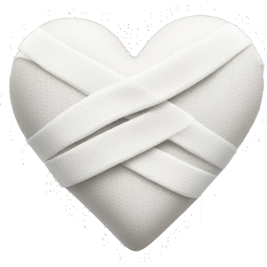 White heart with bandage emoji