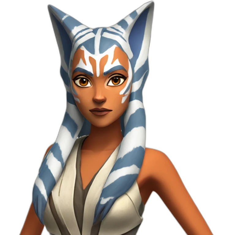Sexy Ahsoka Tano (pose) (portrait, front facing) (small horns) emoji