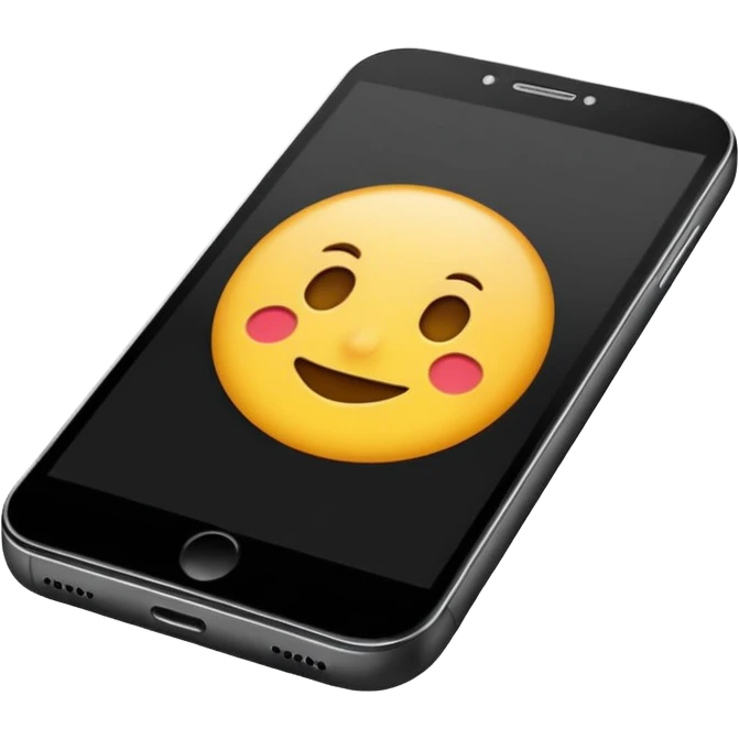 smartphone with a blank screen and no buttons, emoji style emoji