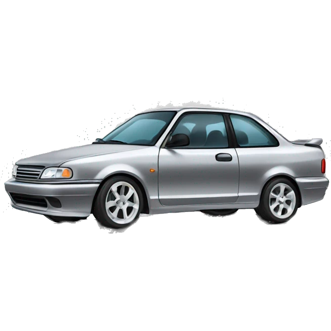 stanced silver hatch back var emoji