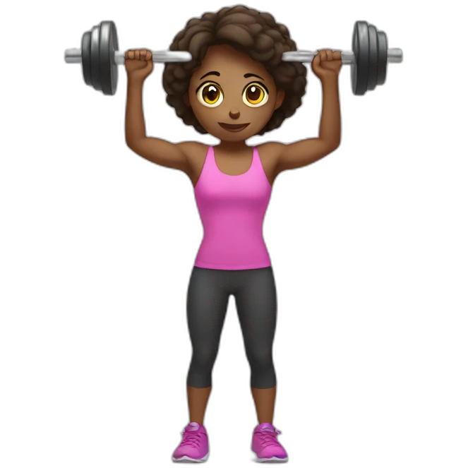 girl lifting weights emoji
