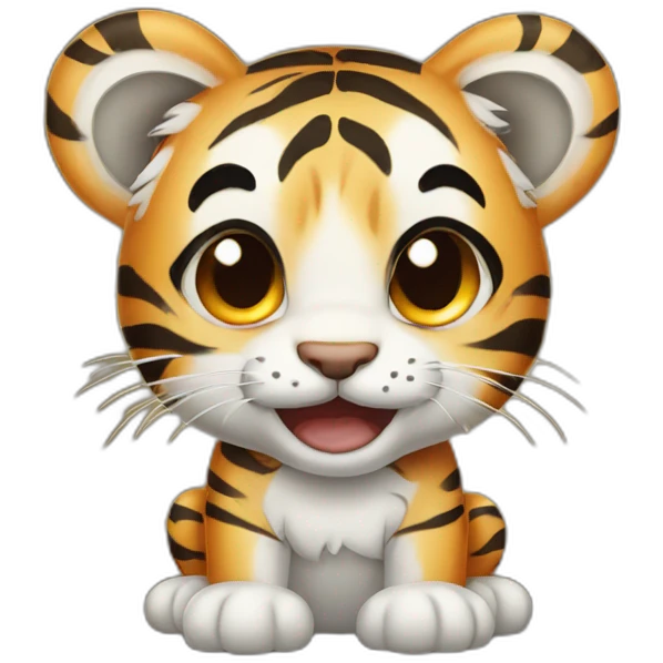 tiger cub with tears emoji