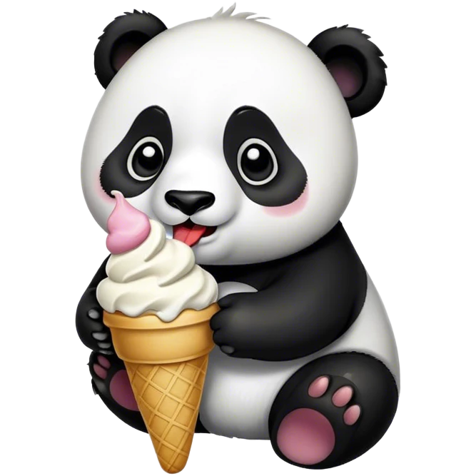 Panda eating ice cream emoji