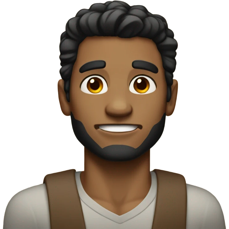 Jacked dude with black hair and brown eyes  emoji
