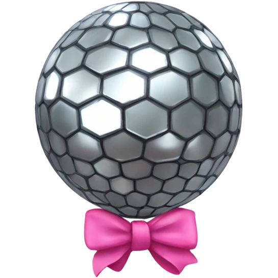 disco ball with pink bow emoji