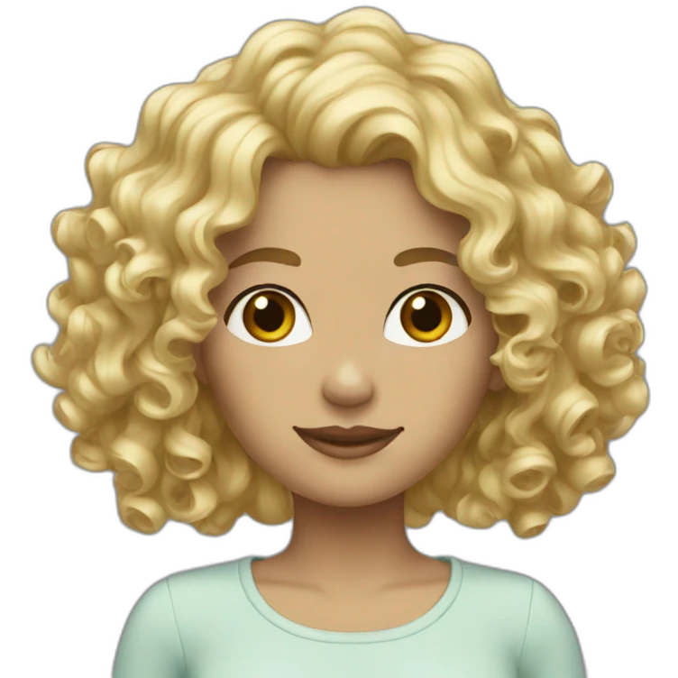 women blond hair curly emoji