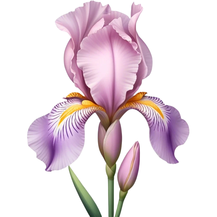 single Soft Pink Iris, straight stem emoji