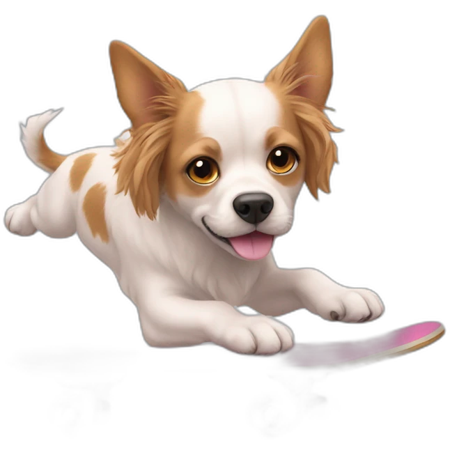 Un grand chien rose qui fait du skate emoji