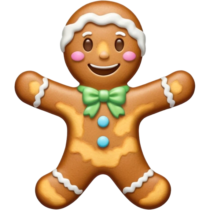 Pastel gingerbread man emoji
