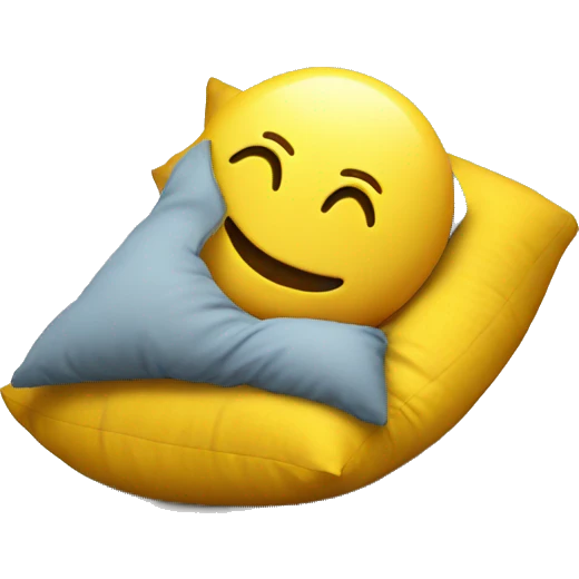 yellow emoji man with pillow head in pajamas in bad emoji