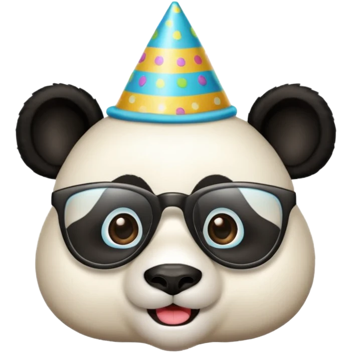 panda with party hats and opticals emoji