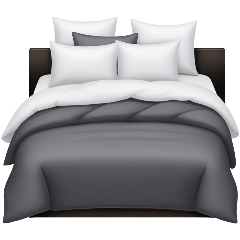 Pale black comforter and white pillows on bed emoji