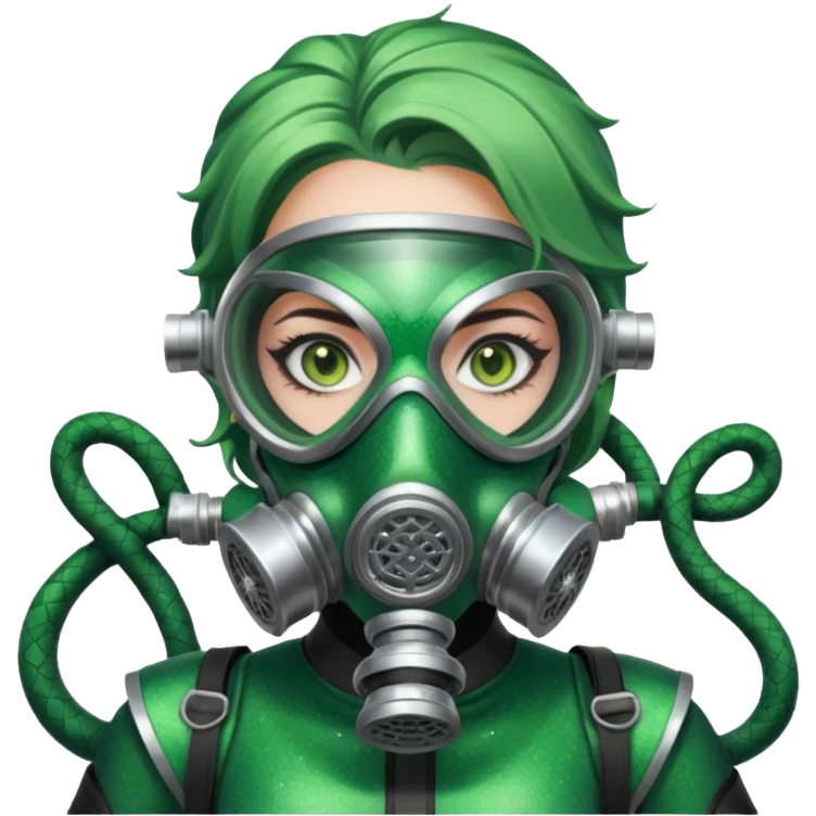 glitter green viper valorant female gas mask emoji