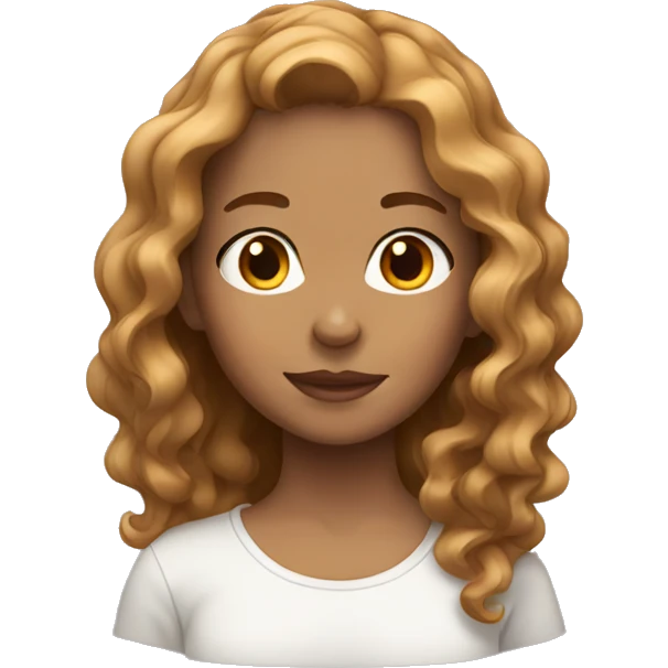 girl with light brown wavy hair emoji
