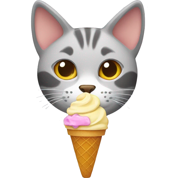 Cat eating ice cream emoji