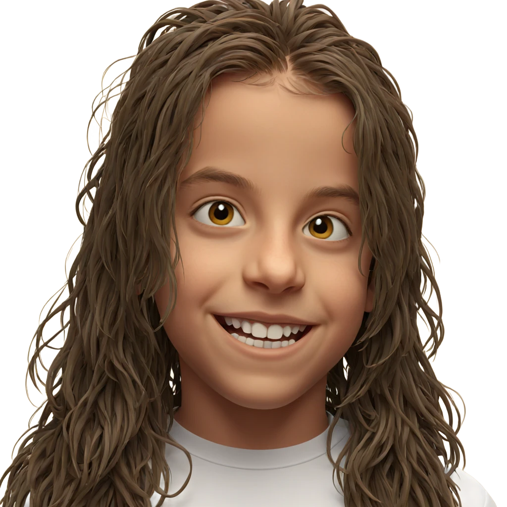 smiling boy with long hair emoji