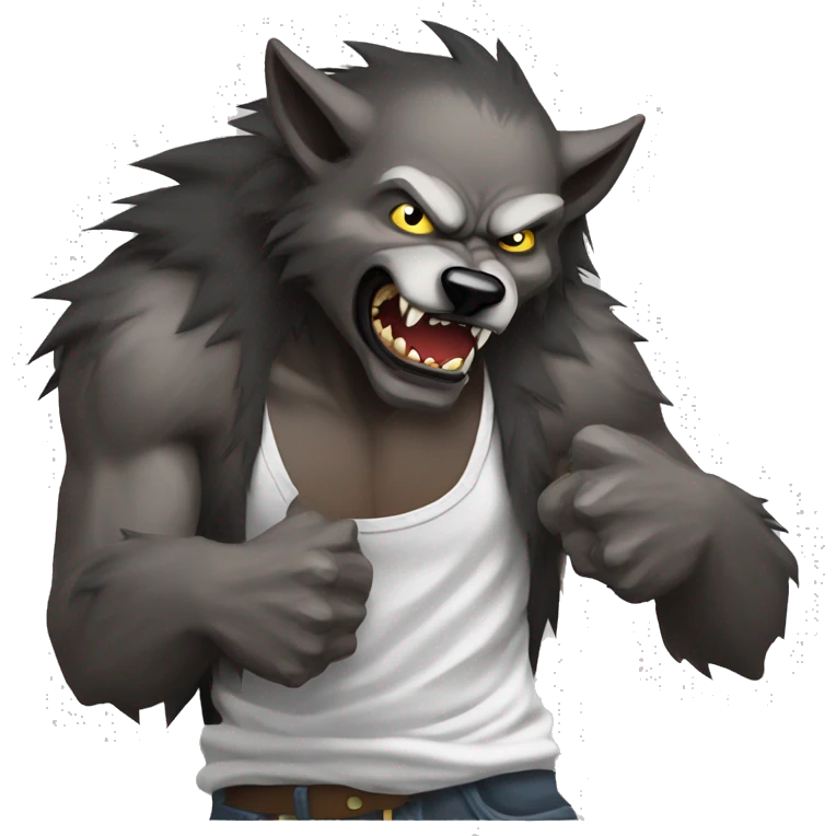 Werewolf Ripping Meme wolf ripping shirt emoji