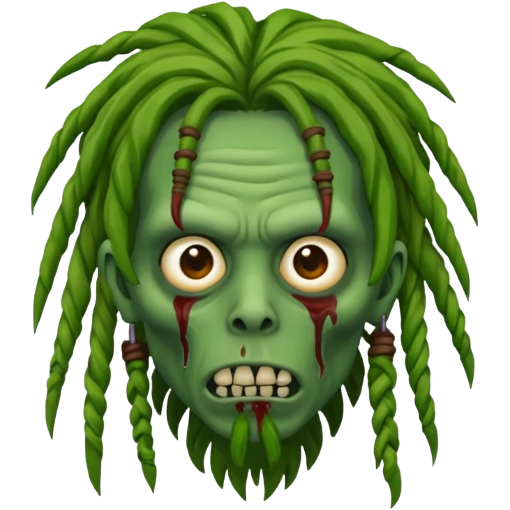 zombie osamason with dreads green skin emoji