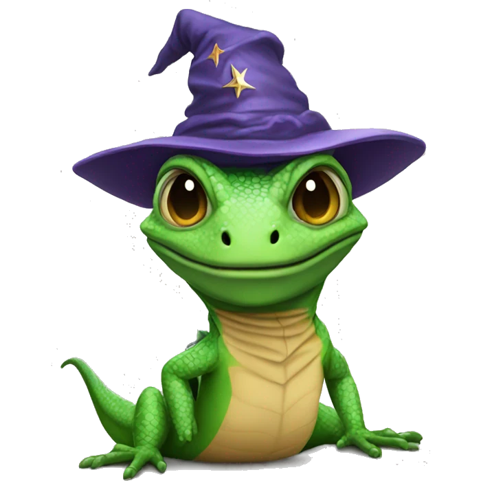 lizard with a wizard hat emoji