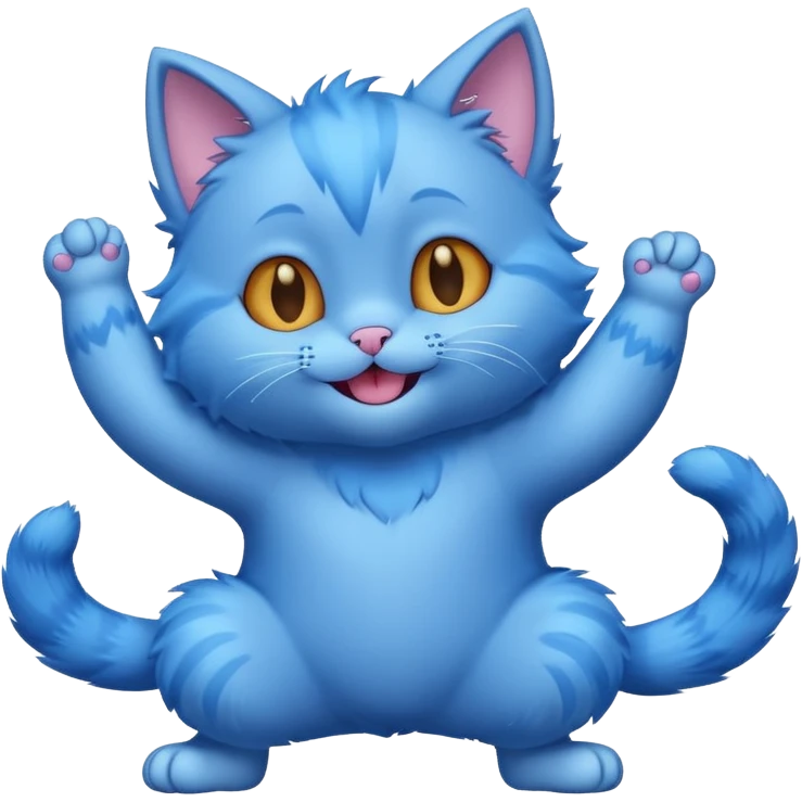 a  cute dancing blue cat emoji