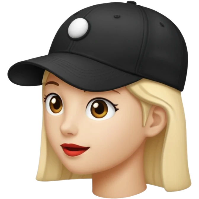 black baseball cap emoji